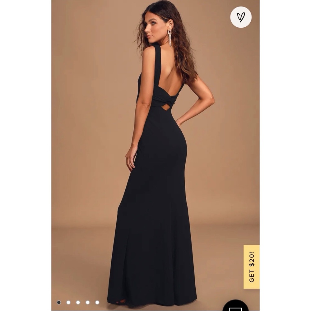 Love In Your Eyes Black Knotted Mermaid Maxi Dress